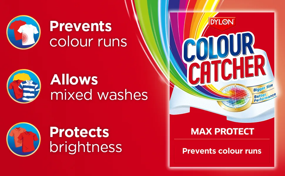 Colour Catcher Max Protect Laundry Sheets Helps to Prevent Colour Run and Protects Brightness 120 Sheets - benefits