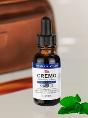 CREMO - Cooling Beard Oil For Men | Natural Oils | Citrus & Mint Leaf Fragrance| 30ml Citrus & Mint Leaf (Cooling Beard Oil) - cremo