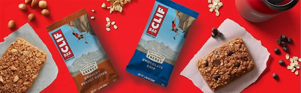 CLIF Bar ENERGY BAR | Nutritional Bar | Source of Plant Based Protein | Vitamins B12 and B6 |Chocolate Chip | 12 bars x 68g - Clif Bars