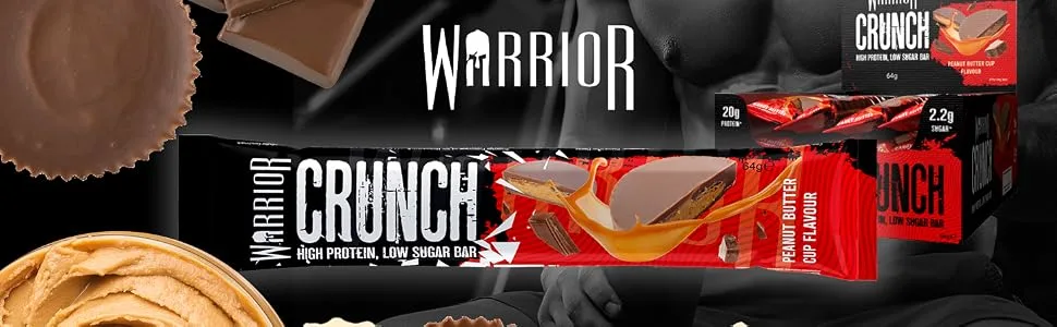 Warrior CRUNCH - High Protein Bars - 20g Protein Each Bar - 12 Pack x 64g Peanut Butter Cup Peanut Butter 12 Count (Pack of 1) - product information 2