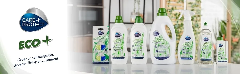 CARE + PROTECT ECO+ Deodorant for Dishwasher Eliminates Bad Odours Long-Lasting Lemon Fragrance 2 Shells Upto 120 Washes - ECO+
