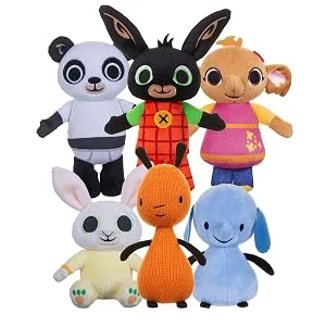 Bing Peek-A-Boo Talking Teddy Bear. Cute Interactive Rabbit Sensory Toy for 10 Months+. Colourful Listen & Learn. Sits 28cm Tall Toys. - Bing & Friends