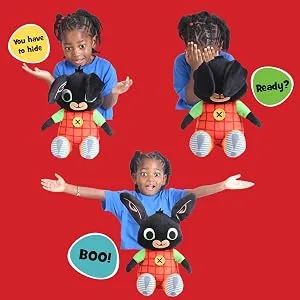Bing Peek-A-Boo Talking Teddy Bear. Cute Interactive Rabbit Sensory Toy for 10 Months+. Colourful Listen & Learn. Sits 28cm Tall Toys. - Bing Peek-a-Boo 2