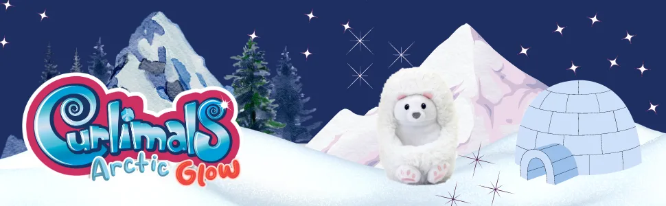 Curlimals Perry Polar Bear Arctic Glow Teddy Bear Sensory toys Cute Plush Laughing Light-Up Tummy. Age 3+ - perry header