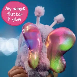 Curlimals Flutter Wonders Bella Bear Teddy Bear Interactive Cute Plush Butterfly with 100+ Sounds Movements & Lights. Age 3+ - My wings flutter & glow