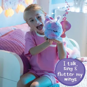 Curlimals Flutter Wonders Bella Bear Teddy Bear Interactive Cute Plush Butterfly with 100+ Sounds Movements & Lights. Age 3+ - Talk & sing Bella