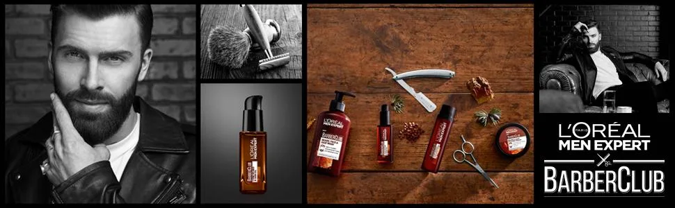 L'Oreal Men Expert - Gift Set for Men - Barber's Ultimate Collection - Beard - Infused with Cedarwood Essential Oil - beard oil, beard shampoo, beard grooming, beard balm, beard, barberclub, barber, moustache, mens