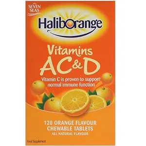 Haliborange Kids A C and D Orange tablets 120 - product information 1