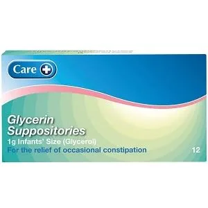 Care Infant Constipation Relief Suppositories Glycerin Suppositories - 12s (1g Glycerol) 155514 - product information 1