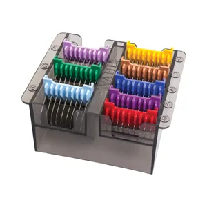 Wahl Stainless Steel Comb Set Coloured Attachment Combs For Wahl Arco Belisima Bravura and Chromstyle Clipper and Trimmer Accessories Storage Caddy Multi - 3379-100