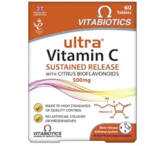 Vitabiotics Ultra Vitamin C Tablets (Ascorbic Acid) Sustained Release with Bioflavonoids - 60 Tablets 60 Count (Pack of 1) - product information 1