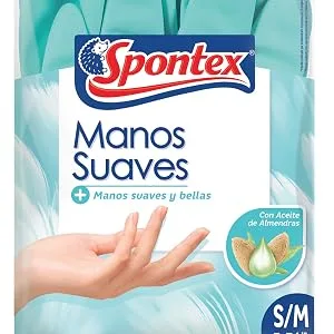 Spontex Reusable Gloves Hands Soft with Almond Oil L Blue L 8 - 8/5 L (Pack of 1) - Gloves