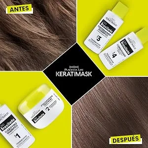 Be Natural - Brazilian Keratimask Straightening Kit - Long Lasting Professional Results 1 count (Pack of 1) - Before and after