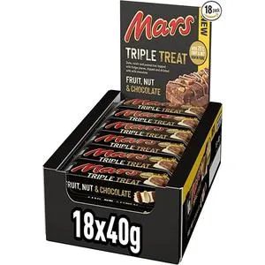 Mars Triple Treat Fruit & Nut Chocolate Bars Healthy Snacks Bulk Chocolate Milk Chocolate 18 x 40g - product information 1