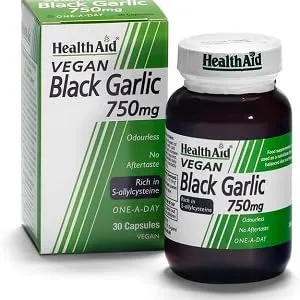 HealthAid Black Garlic 750mg 30 Vegicaps - product information 1