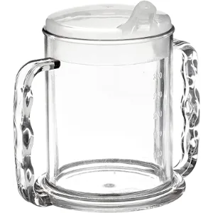 Performance Health Two Handled Clear Mug - 285 ml 1 Count (Pack of 1) Mug - Clear Lid 285ml Single - product information 1