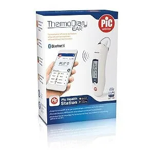 Pic Solution ThermoDiary Ear Infrared Thermometer Earphone Connected to App Without Head Cover - Infrared thermometer, flu, fever, measurement and temperature