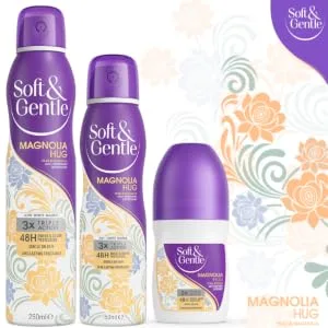 Soft & Gentle Magnolia Hug Anti-Perspirant Roll On Deodorant 100ml Magnolia Hug 100.00 ml (Pack of 1) 1 - Magnolia Hug Range