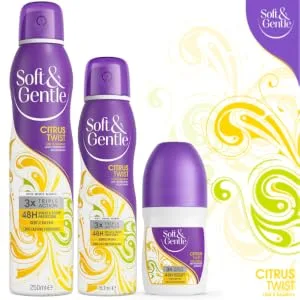 Soft & Gentle Citrus Twist Anti-Perspirant Roll On Deodorant 100ml Citrus Twist 100.00 ml (Pack of 1) 1 - Citrus Twist Range