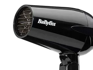 BaByliss Travel Dry 2000W Hair Dryer Dual voltage Worldwide Lightweight Compact folding handle Black and Orange With Floral Pattern - 200W fast drying