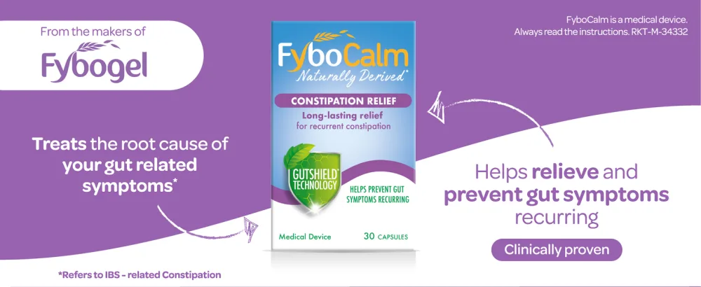 FyboCalm Constipation Relief 30 Capsules Long Lasting Relief IBS Gluten Free Lactose Free Relieve and Prevent Gut Symptoms Recurring - Fybocalm