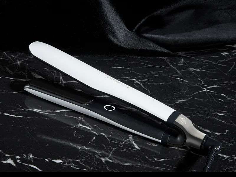 ghd Platinum+ Styler - Professional Smart Hair Straighteners Wishbone Hinge Ultra Gloss Plates Single White - Plat+