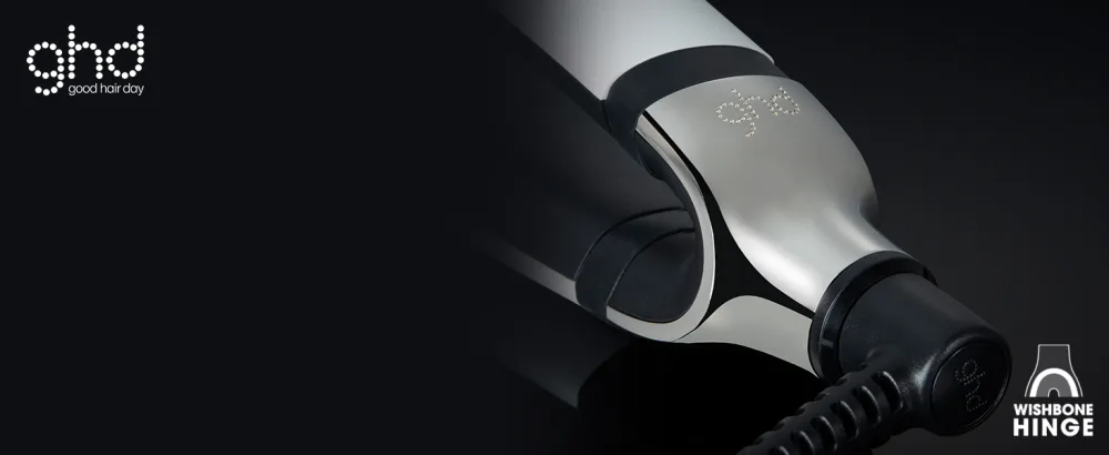 ghd Platinum+ Styler - Professional Smart Hair Straighteners Wishbone Hinge Ultra Gloss Plates Single White - PLAT+