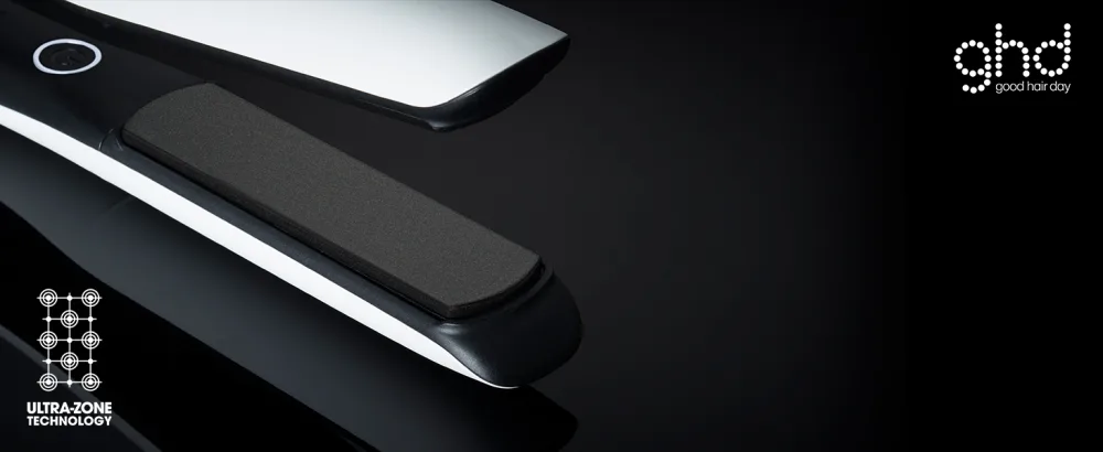 ghd Platinum+ Styler - Professional Smart Hair Straighteners Wishbone Hinge Ultra Gloss Plates Single White - PLAT+