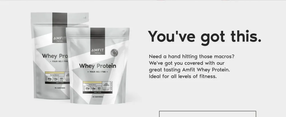 Amazon Brand - Amfit Nutrition Whey Protein Powder Vanilla Flavour 75 Servings 2.27 kg (Pack of 1) - product information 2