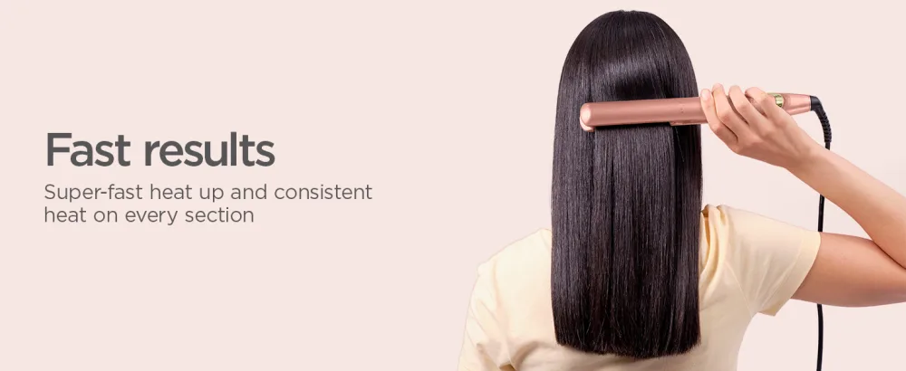 BaByliss Elegance 235C Hair Straighteners Ultra-smooth ceramic plates Multi-voltage Fast Heat Up variable heat Rose Gold - fast results