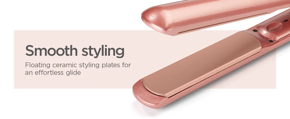 BaByliss Elegance 235C Hair Straighteners Ultra-smooth ceramic plates Multi-voltage Fast Heat Up variable heat Rose Gold - smooth styling