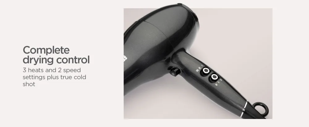 BaByliss Platinum Diamond 2300W Professional AC Motor hairdryer ultra-fast drying Ionic Diffuser - complete drying control