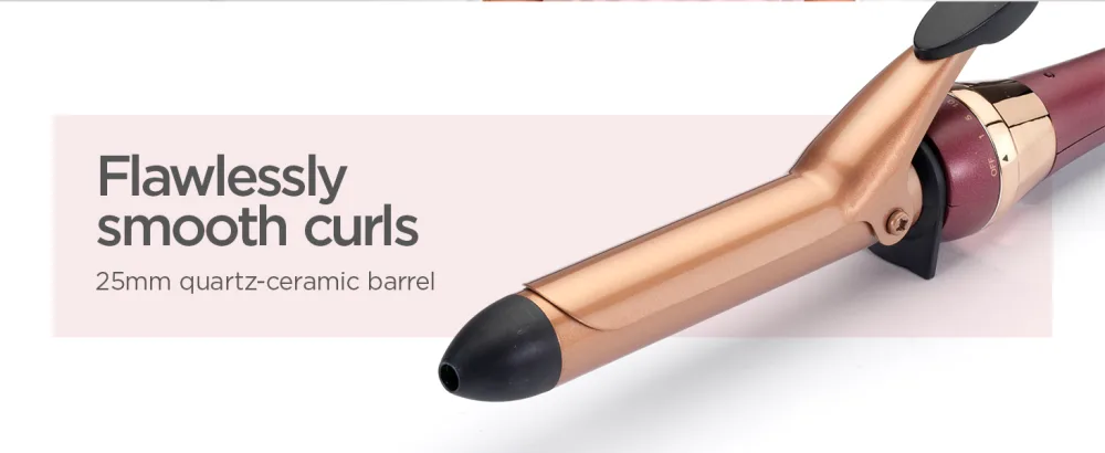 BaByliss Berry Crush Tong Curling Tong 25mm Quartz-ceramic barrel Bouncy lasting Curls Bronze - smooth curls