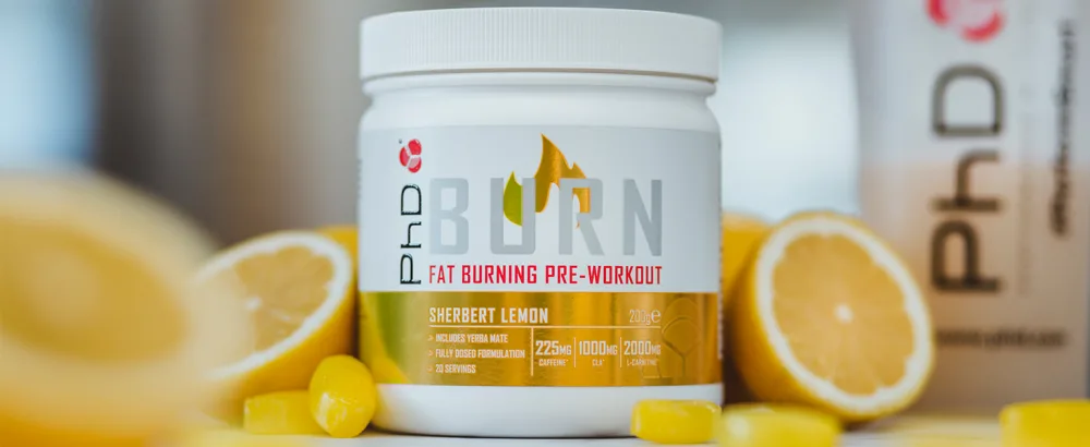 PhD Burn-Pre-Workout Powder with weightloss aids Caffeine & L-Carnitine Sour Apple Flavour 20 Servings (200g) - product information 1