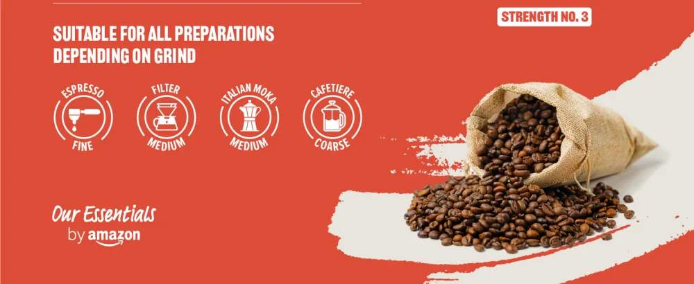 by Amazon House Blend Coffee Beans Medium Roast 1kg Rainforest Alliance Certified (Previously Solimo brand) House Blend 1 kg (Pack of 1) - product information 2