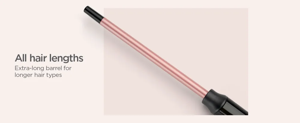 BaByliss Rose Quartz Tight Curls Wand Black - long barrel