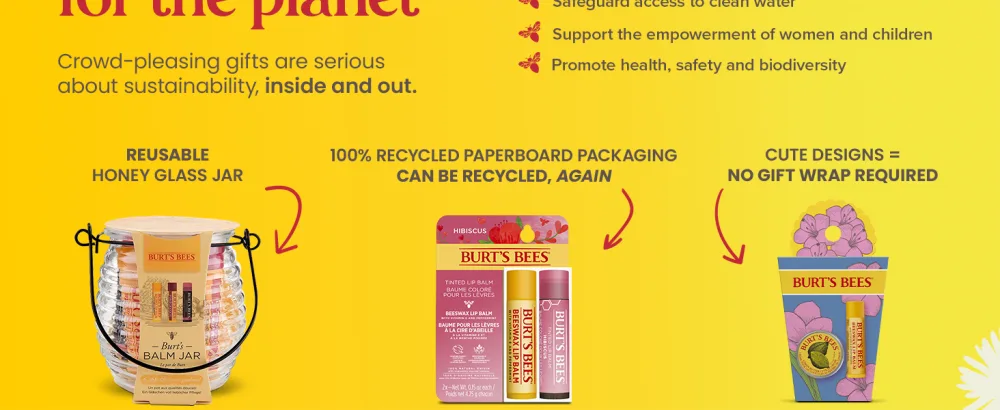 Burt's Bees Lip Balm Gift Set Beeswax Strawberry Tropical Pineapple Dragonfruit Lemon In Full Bloom 4x4.25g - Burts Bees Gift sets