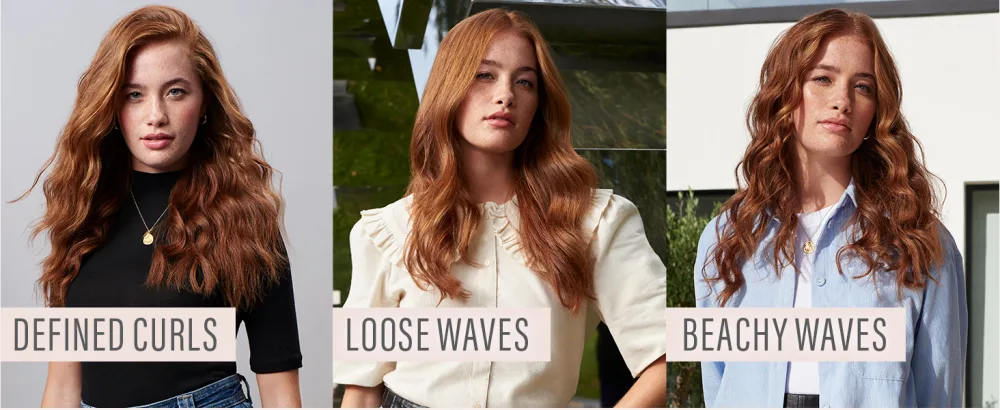BaByliss Curl & Wave Trio Styler Multi-styler Hair waver Beachy waves Loose waves pink 3 in 1 curling wand Single - 3 styles