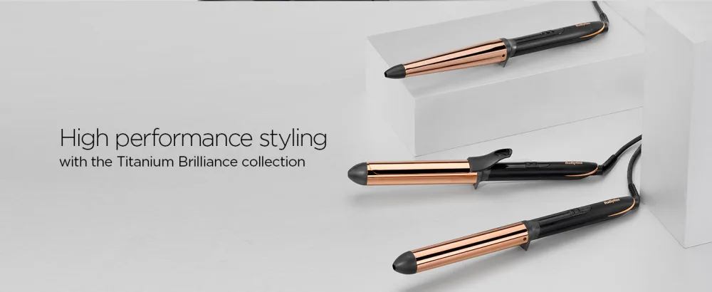 BaByliss Titanium Brilliance Large 32-19mm Conical Curling Wand Black - High performance sty ling with the Titanium Brilliance collection