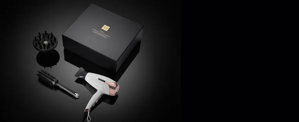ghd Helios Professional Hair Dryer Gift Set with Diffuser and The Blow Dryer - Ceramic Radial Brush Size 2 - Amazon Exclusive - helios bundle