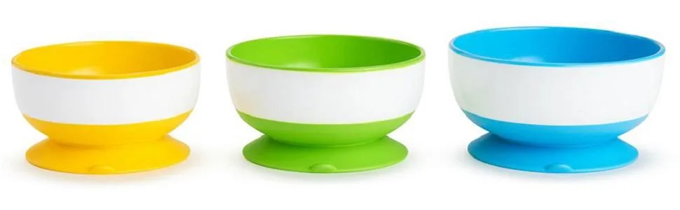 Munchkin Stay Put Suction Bowl 3 Pack Purple/Blue/Green 3 Count (Pack of 1) - product information 1