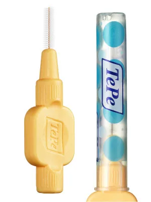 TEPE Interdental Brushes Orange Extra Soft (0.45mm - Size 1) / Simple and effective cleaning of interdental spaces / 1 x 8 brushes 8 count (Pack of 1) Single size pack - tepe idb brush