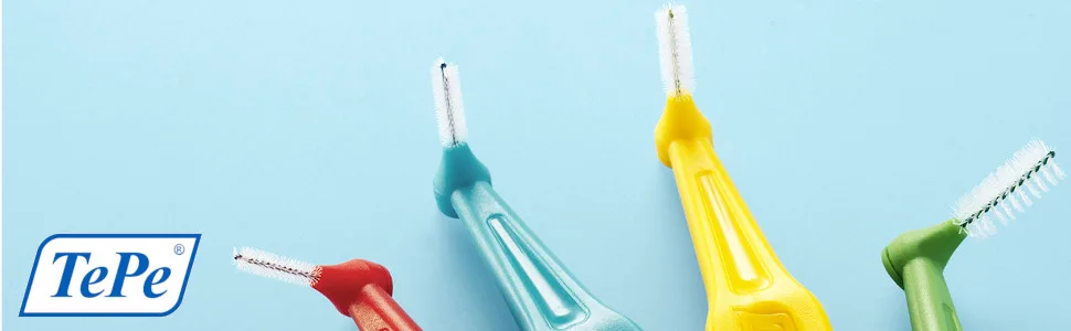 TePe Angle Red Interdental Brushes (0.5mm - Size 2) / Easy and simple interspace cleaning with long handle and angled neck / 1 x 6 brushes 6 Count (Pack of 1) Single size pack - TePe interdental brush idb