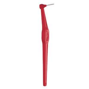 TePe Angle Red Interdental Brushes (0.5mm - Size 2) / Easy and simple interspace cleaning with long handle and angled neck / 1 x 6 brushes 6 Count (Pack of 1) Single size pack - tepe interdental cleaning