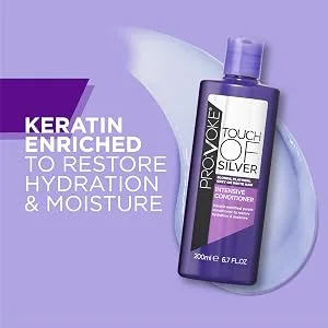 PROVOKE Touch of Silver Intensive Conditioner - for Blonde Platinum White or Grey Hair - 200 ml 200 ml (Pack of 1) - Conditioner