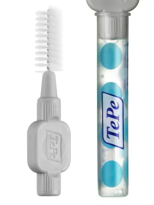 TePe Interdental Brush Original Grey 1.3 mm/ISO 7 8pcs plaque removal efficient clean between the teeth tooth floss for narrow gaps 8 count (Pack of 1) Grey (Size 7) - tepe idb brush