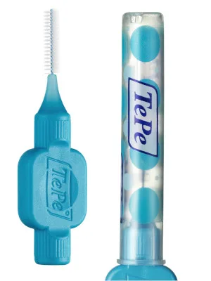 TePe Interdental Brush Original Blue 0.6 mm/ISO 3 8pcs plaque removal efficient clean between the teeth tooth floss for narrow gaps 8 count (Pack of 1) Blue (Size 3) - tepe idb brush