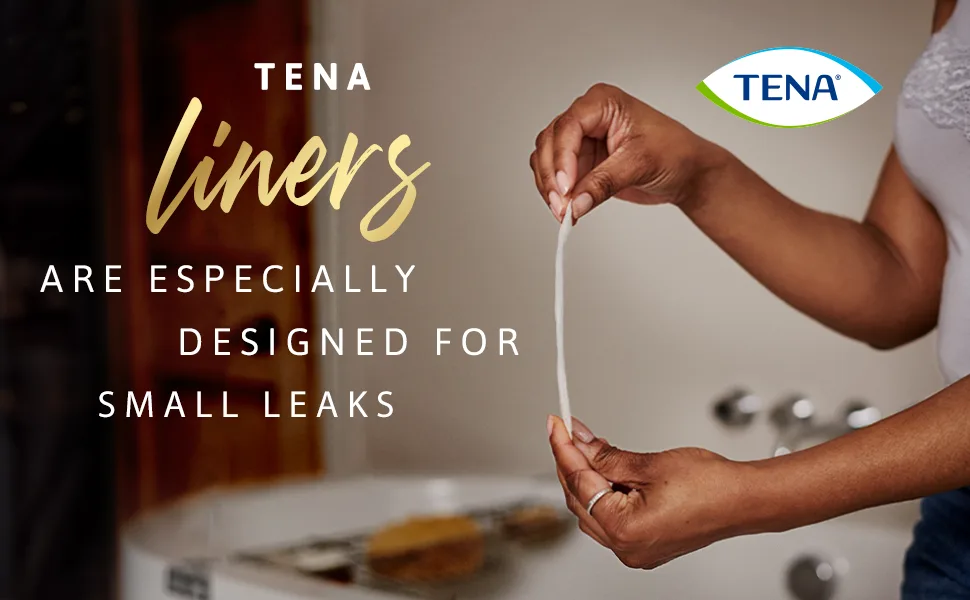 TENA Lights Long Liner 20 Pads 20 Count (Pack of 1) - Tena Liners Are Especially Designed For Small Leaks