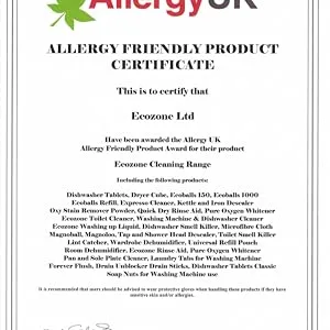 Ecozone Dishwasher Rinse Aid 500ml Active Quick Dry Action Sparkling Results - Allergy UK