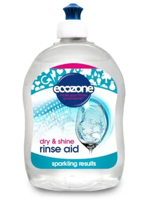 Ecozone Dishwasher Rinse Aid 500ml Active Quick Dry Action Sparkling Results - RINSE